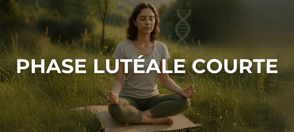 Femme méditant dans la nature pendant sa phase lutéale